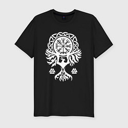 Футболка slim-fit Символика - язычество севера, цвет: черный