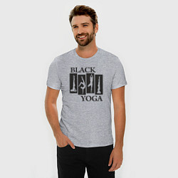 Футболка slim-fit Yoga black, цвет: меланж — фото 2