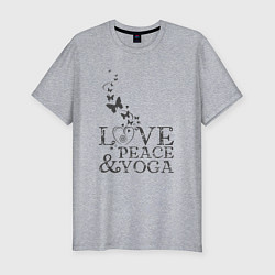 Футболка slim-fit Love peace yoga, цвет: меланж