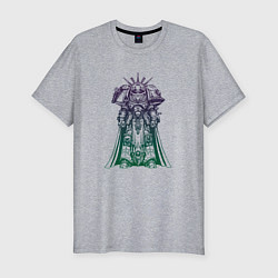 Футболка slim-fit Воин из вселенной Вархаммер 40000, цвет: меланж