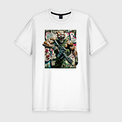 Мужская slim-футболка Cool tiger - special forces