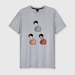 Футболка slim-fit Три портрета, одна личность, цвет: меланж