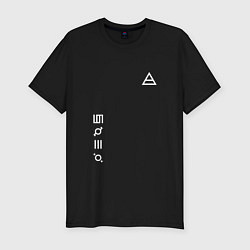 Футболка slim-fit Глифы и логотип 30 Seconds to Mars, цвет: черный