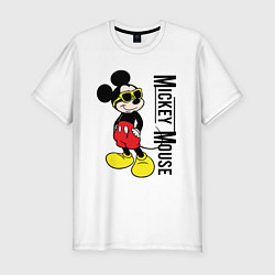 Футболка slim-fit Микки Маус и надпись, цвет: белый