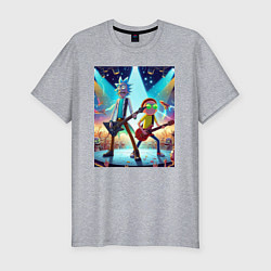 Футболка slim-fit Rick and Morty - punk rock, цвет: меланж