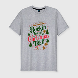 Футболка slim-fit Новогодняя атмосфера rockin around the christmas t, цвет: меланж