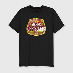 Футболка slim-fit Merry christmas, цвет: черный