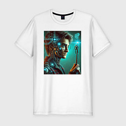 Футболка slim-fit Harry Potter - cyberpunk fantasy, цвет: белый