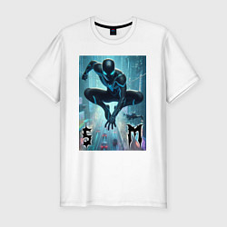 Футболка slim-fit Spider-man neon glow, цвет: белый