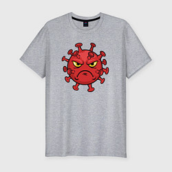 Футболка slim-fit Хмурый вирус, цвет: меланж