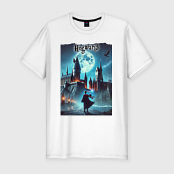 Футболка slim-fit Nightly Hogwarts - neon glow, цвет: белый