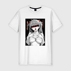 Футболка slim-fit Sexy Asuka Langley - Evangelion, цвет: белый