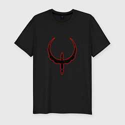 Футболка slim-fit Чёрно-красный знак quake, цвет: черный