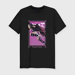 Футболка slim-fit Клинок рассекающий демонов: Незуко Камадо, цвет: черный