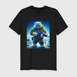 Футболка slim-fit Polar bear - special forces, цвет: черный