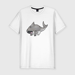 Футболка slim-fit Милая акула медведь, цвет: белый