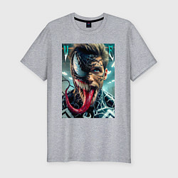 Футболка slim-fit Venom and Eddie - ai art fantasy, цвет: меланж