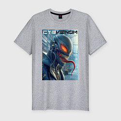 Футболка slim-fit Перерождение ядовитой слизи в киберпанк - Веном, цвет: меланж