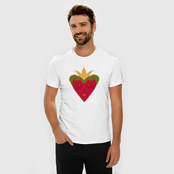 Футболка slim-fit Сердечко-клубника, цвет: белый — фото 2