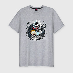 Футболка slim-fit Morty and Rick-Venom - meme, цвет: меланж