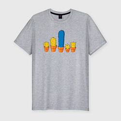 Футболка slim-fit Симпсоны кактусы, цвет: меланж