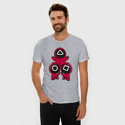 Футболка slim-fit Squid game little men, цвет: меланж — фото 2