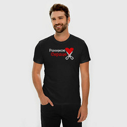 Футболка slim-fit Ранимое сердце, цвет: черный — фото 2