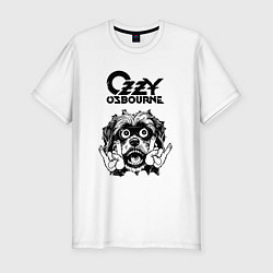 Футболка slim-fit Ozzy Osbourne - rock dog, цвет: белый