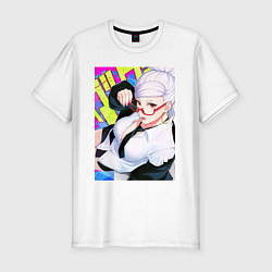 Футболка slim-fit Дандадан: Бабка Момо, цвет: белый