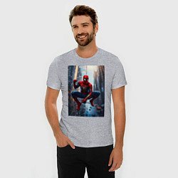 Футболка slim-fit Spider Man на страже справедливости, цвет: меланж — фото 2