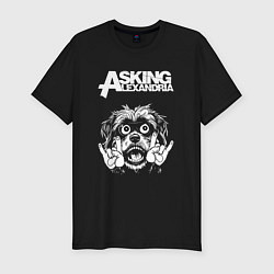 Футболка slim-fit Asking Alexandria rock dog, цвет: черный