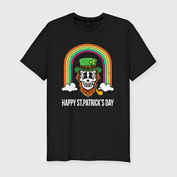 Футболка slim-fit Happy St Patricks day - skull, цвет: черный