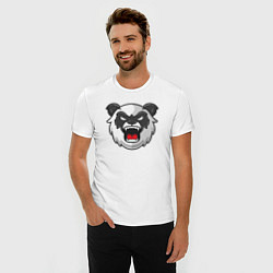 Футболка slim-fit Angry panda, цвет: белый — фото 2