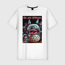Футболка slim-fit Totoro-Venom - ai art fantasy, цвет: белый
