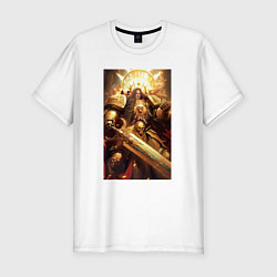 Футболка slim-fit Император человечества - Вархаммер 40000, цвет: белый