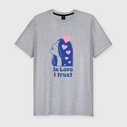Футболка slim-fit Верю в любовь, цвет: меланж