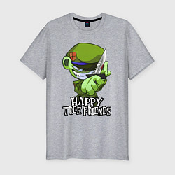Футболка slim-fit Happy three friends - Flippy, цвет: меланж