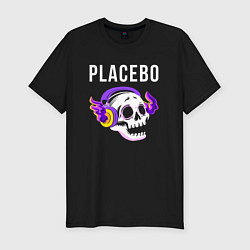 Футболка slim-fit Placebo - неоновый череп, цвет: черный