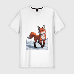 Футболка slim-fit Лисица-сестрица, цвет: белый