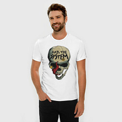 Футболка slim-fit Skull - fuck the system, цвет: белый — фото 2