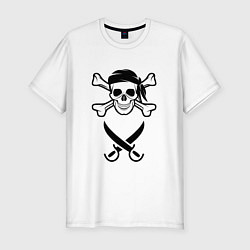 Футболка slim-fit Пара пиратов мужчина, цвет: белый