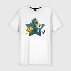 Футболка slim-fit Вперед к приключениям, цвет: белый