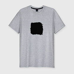 Футболка slim-fit Минималист мужчина - черный квадрат для пары, цвет: меланж