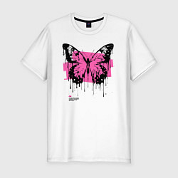 Футболка slim-fit Emo butterfly, цвет: белый