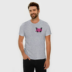Футболка slim-fit Butterfly graffiti, цвет: меланж — фото 2