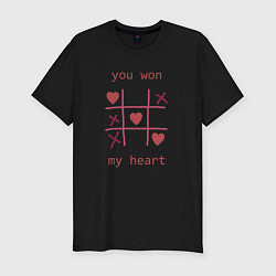 Футболка slim-fit You won my heart, цвет: черный