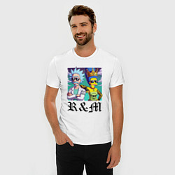 Футболка slim-fit Рик Санчес и королева Мардж Симпсон - коллаба, цвет: белый — фото 2