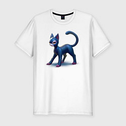 Футболка slim-fit Кошечка, цвет: белый