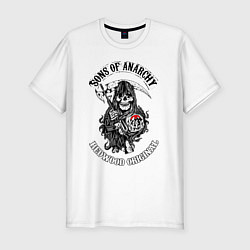 Футболка slim-fit Сыны анархии - logo, цвет: белый