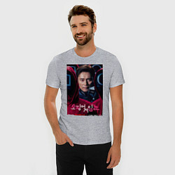 Футболка slim-fit Игра в кальмара ведущий, цвет: меланж — фото 2